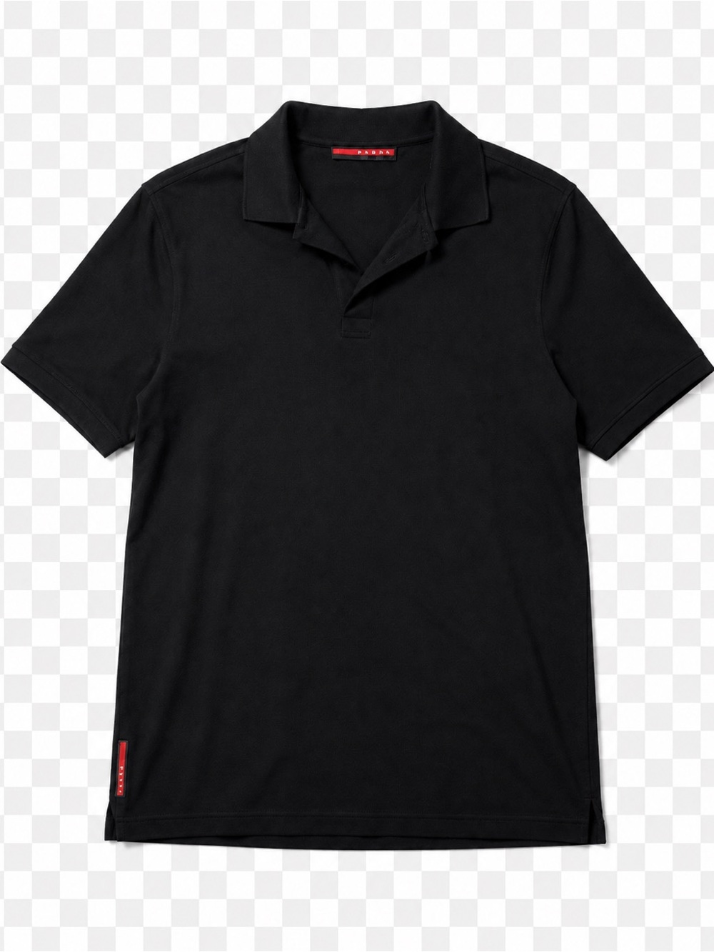 Prada Linea Rossa Black Stretch Cotton Polo Shirt Men’s XL 95/5 Cotton Designer